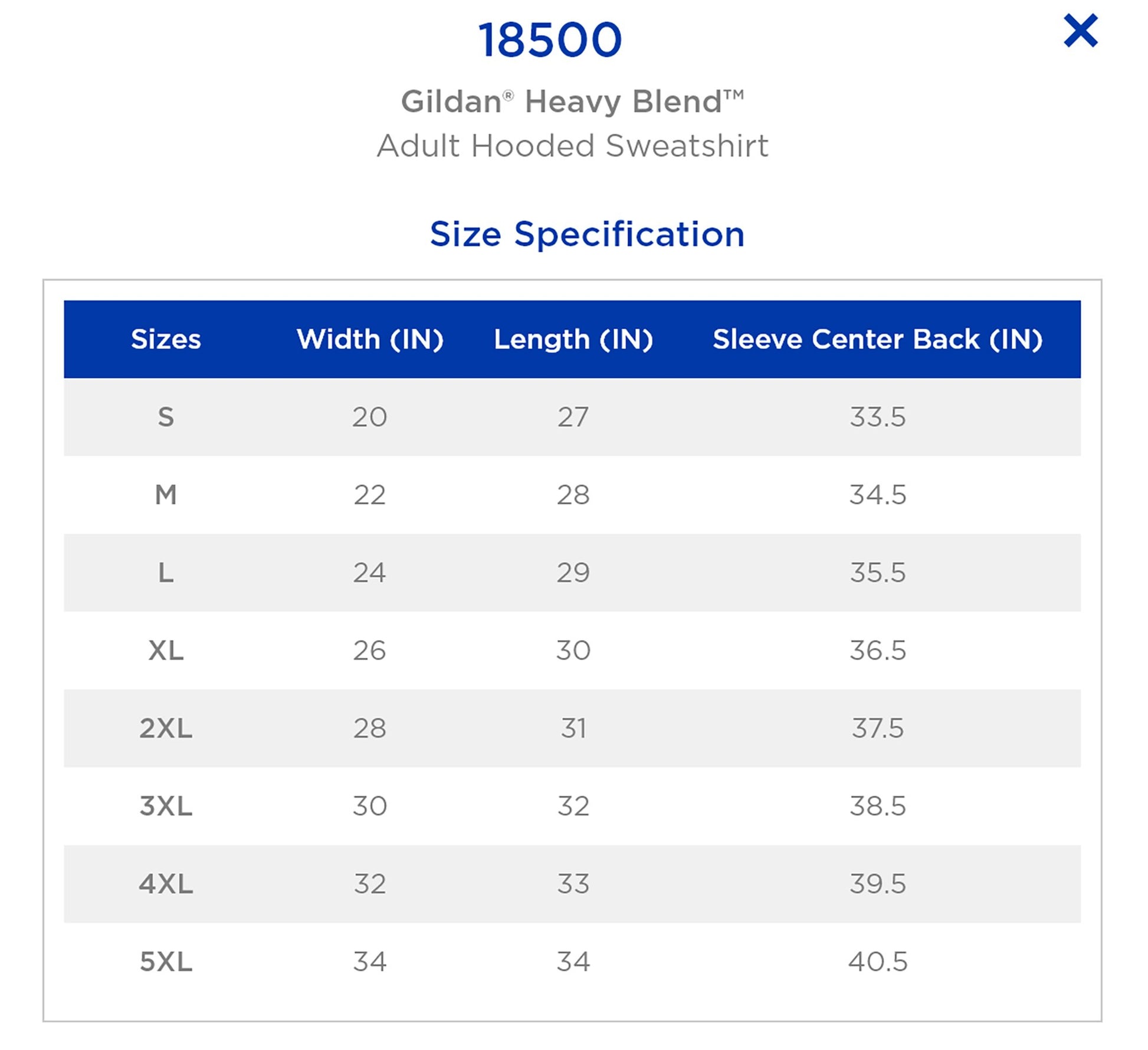 Hoodie Illustration Gildan 18500 Hoodie Size Chart Size Chart