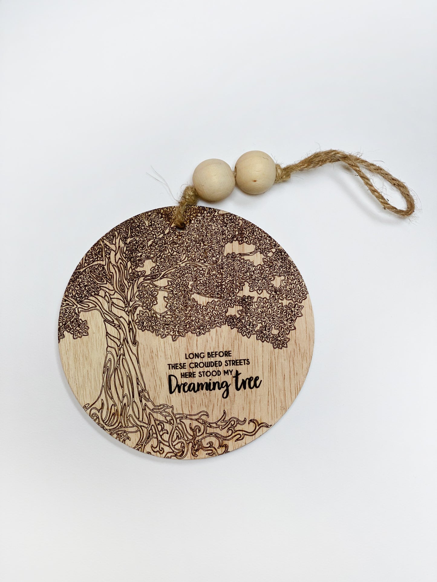 Dreaming Tree Wood Circle Hanger 5.5 inches