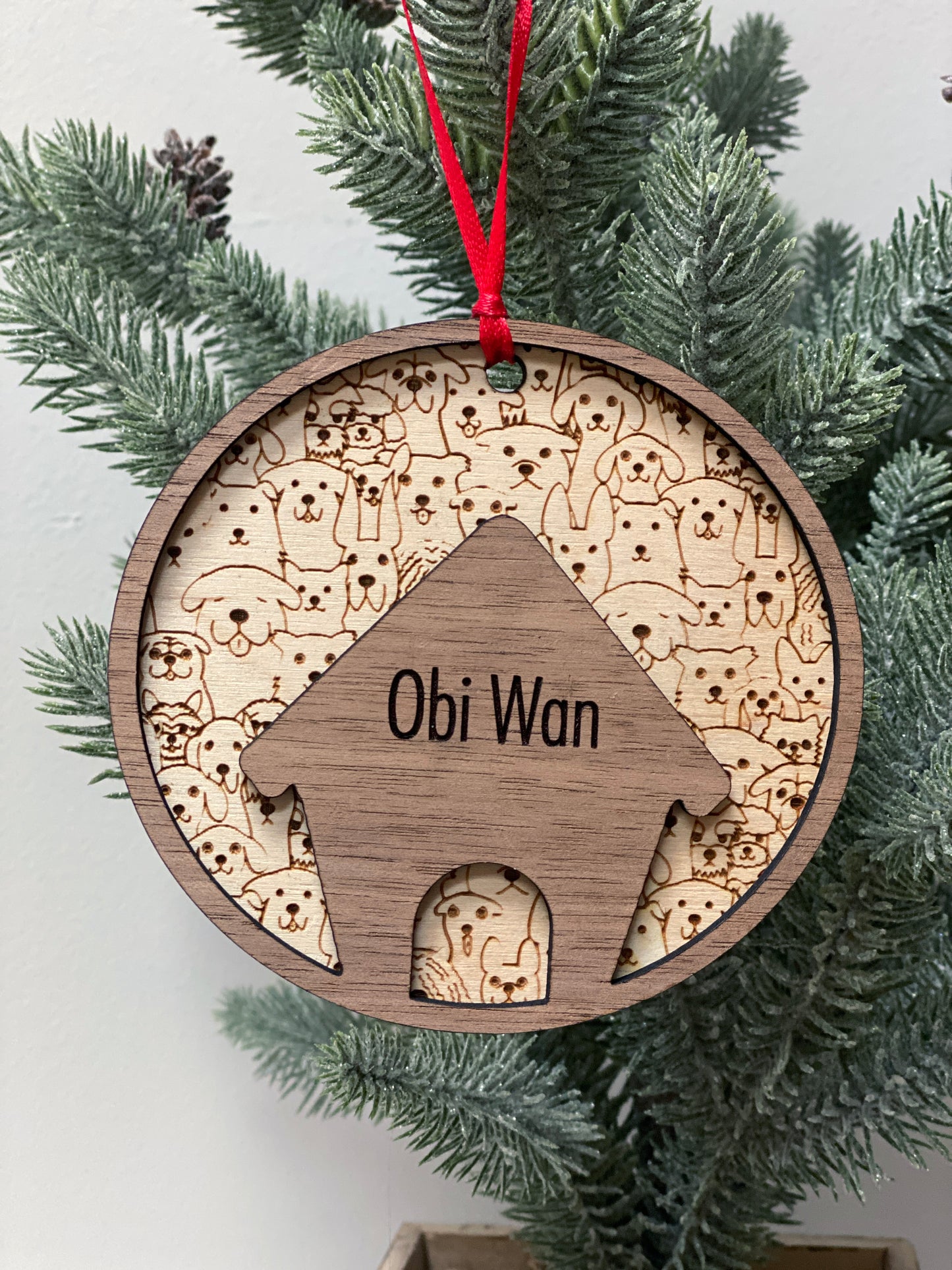 Love My Dog Personalized Layered ornament