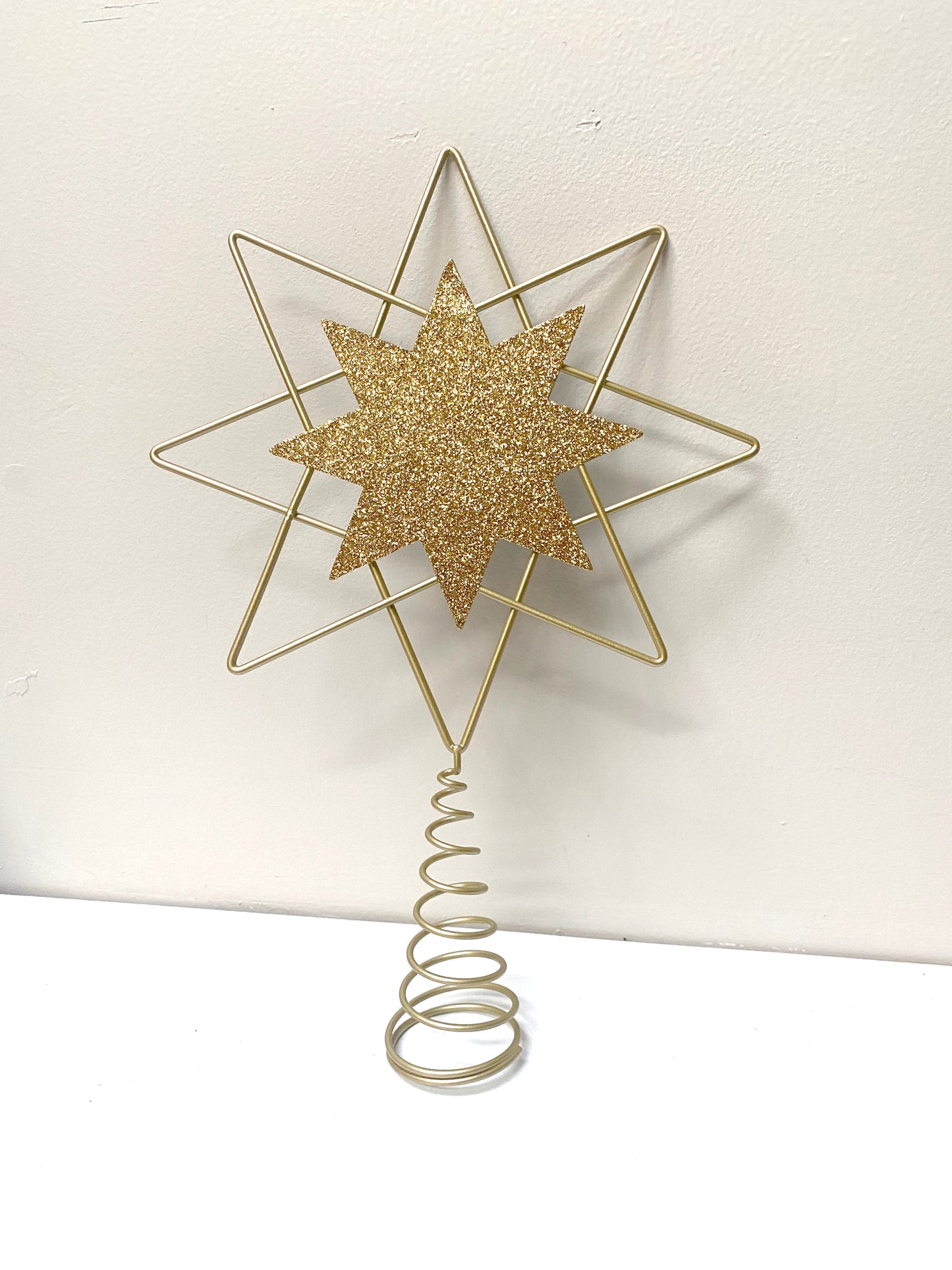 Glitter Metal & Wood Tree Topper