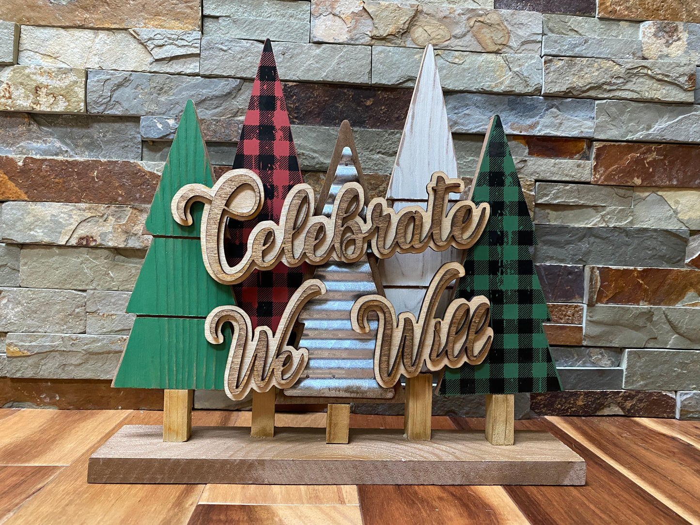 Celebrate We will Christmas Tree Tabletop Décor