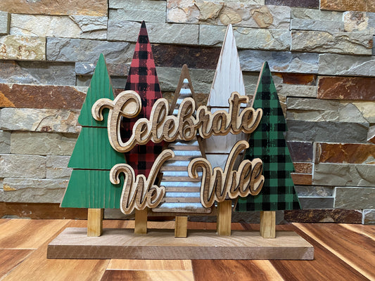 Celebrate We will Christmas Tree Tabletop Décor
