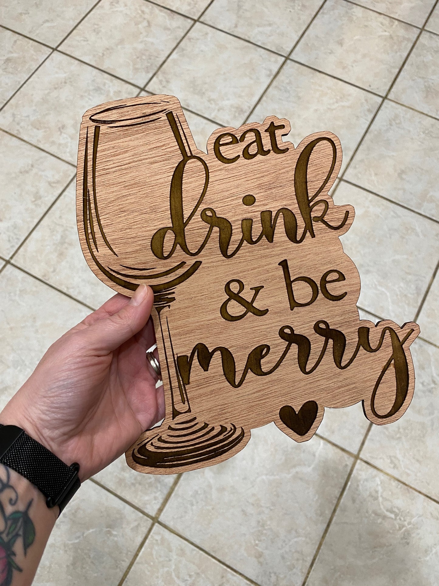 Kitchen Series Eat Drink Wood Wall Art