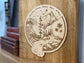 Mountains & Oceans Wood Block Art (Stained Oak)