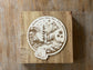 Mountains & Oceans Wood Block Art (Stained Oak)