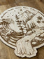 Mountains & Oceans Wood Block Art (Stained Oak)