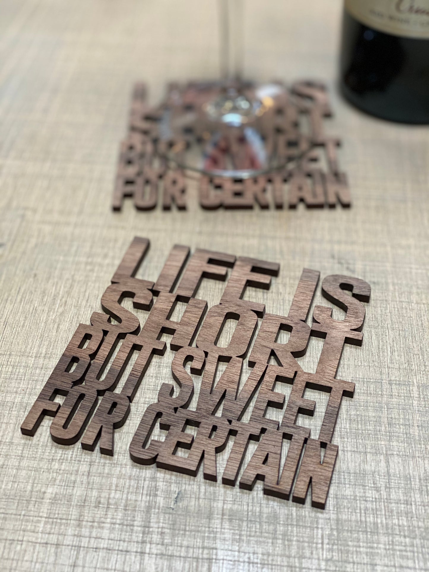 Wine Caddy And Custom Coasters