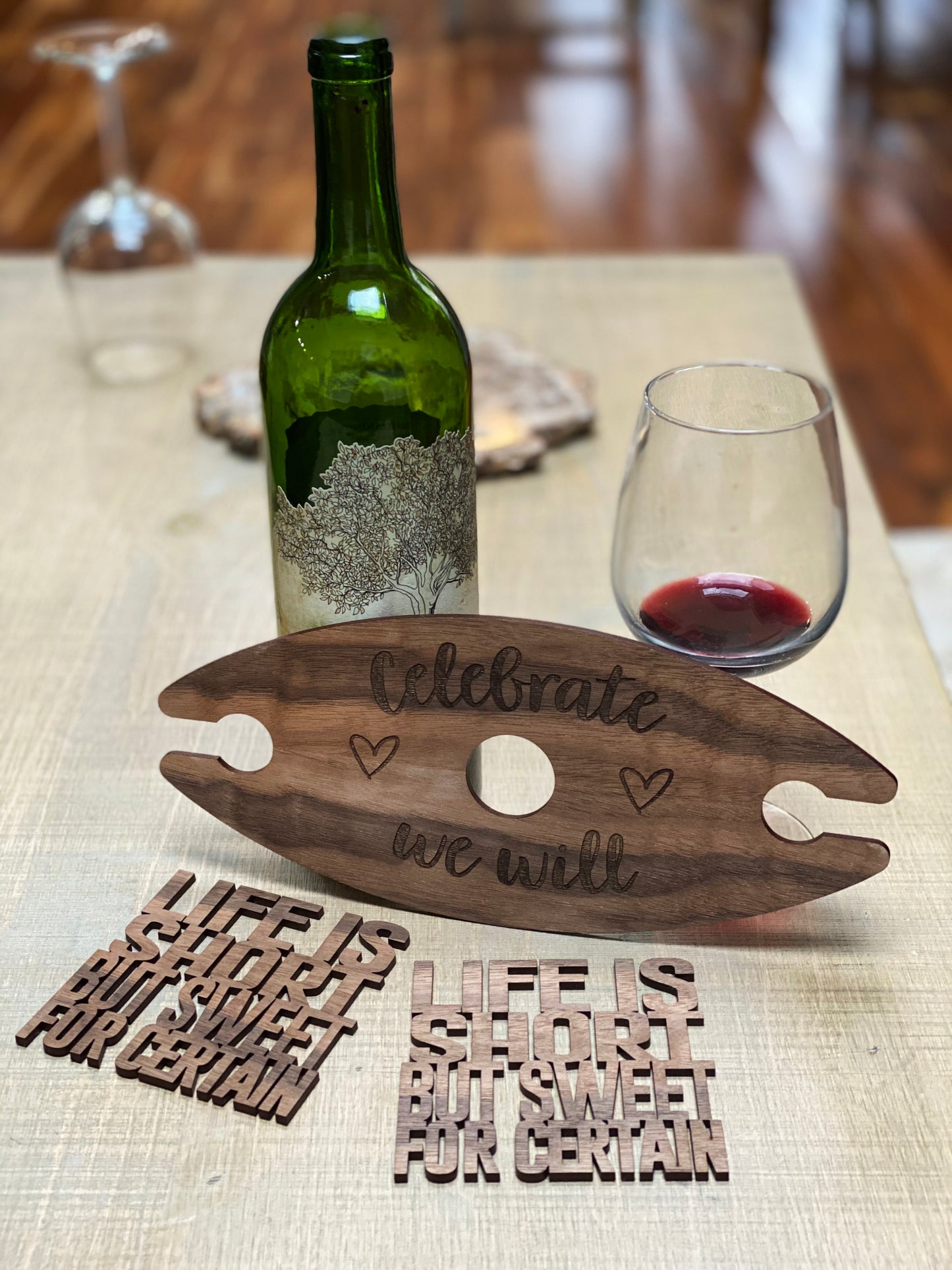 Wine Caddy And Custom Coasters