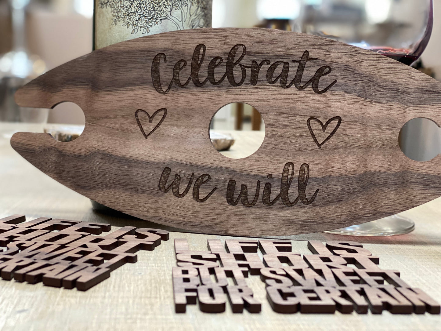 Wine Caddy And Custom Coasters