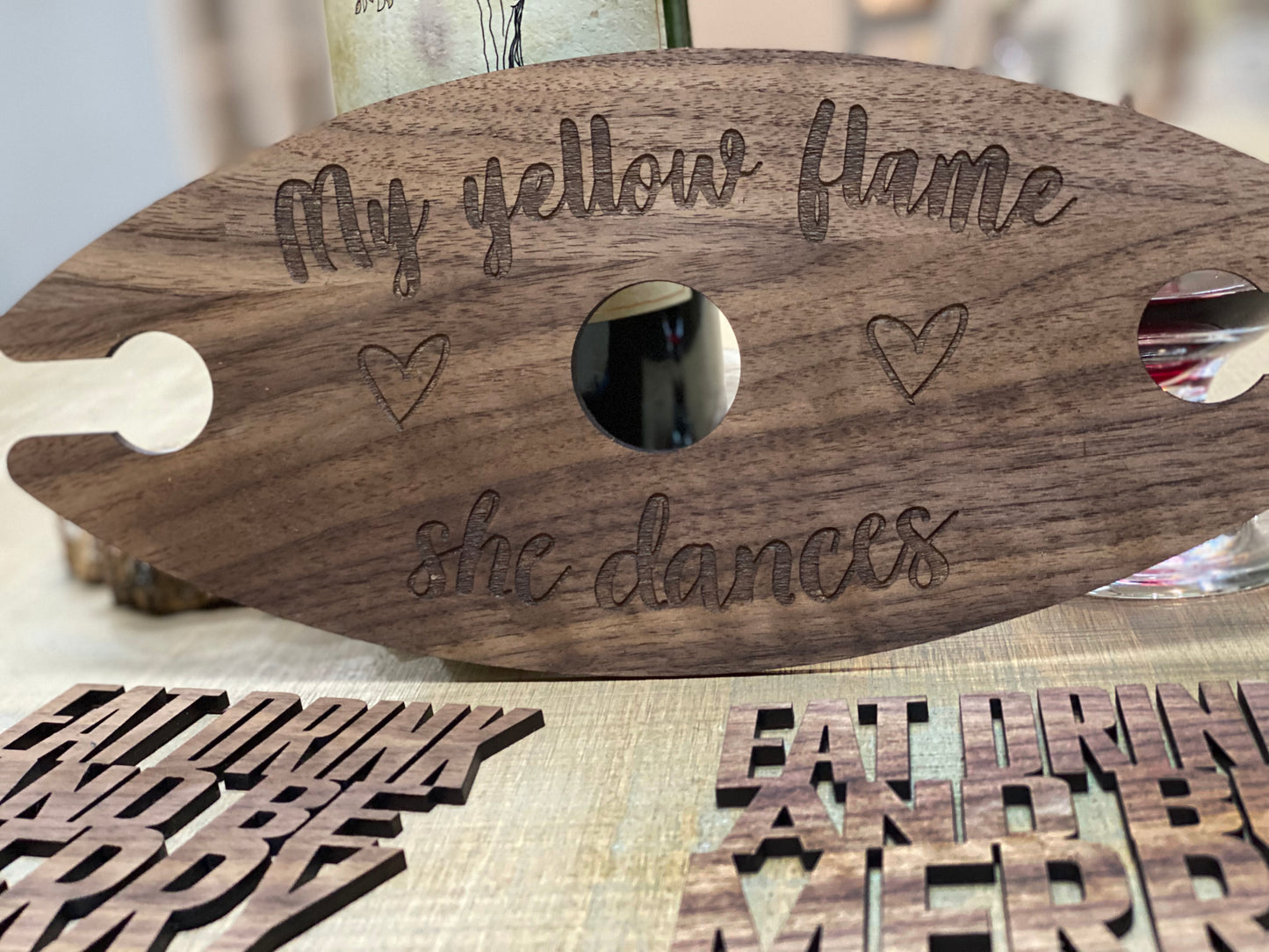 Wine Caddy And Custom Coasters