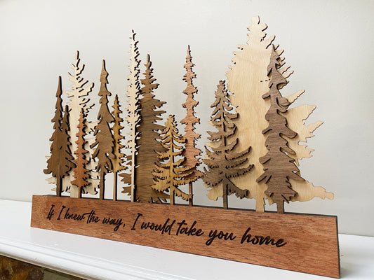 The Layered Trees County Home Style, Personalized Art, Décor