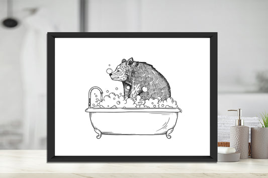 Bathtub Bear Art Print