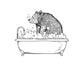 Bathtub Bear Art Print