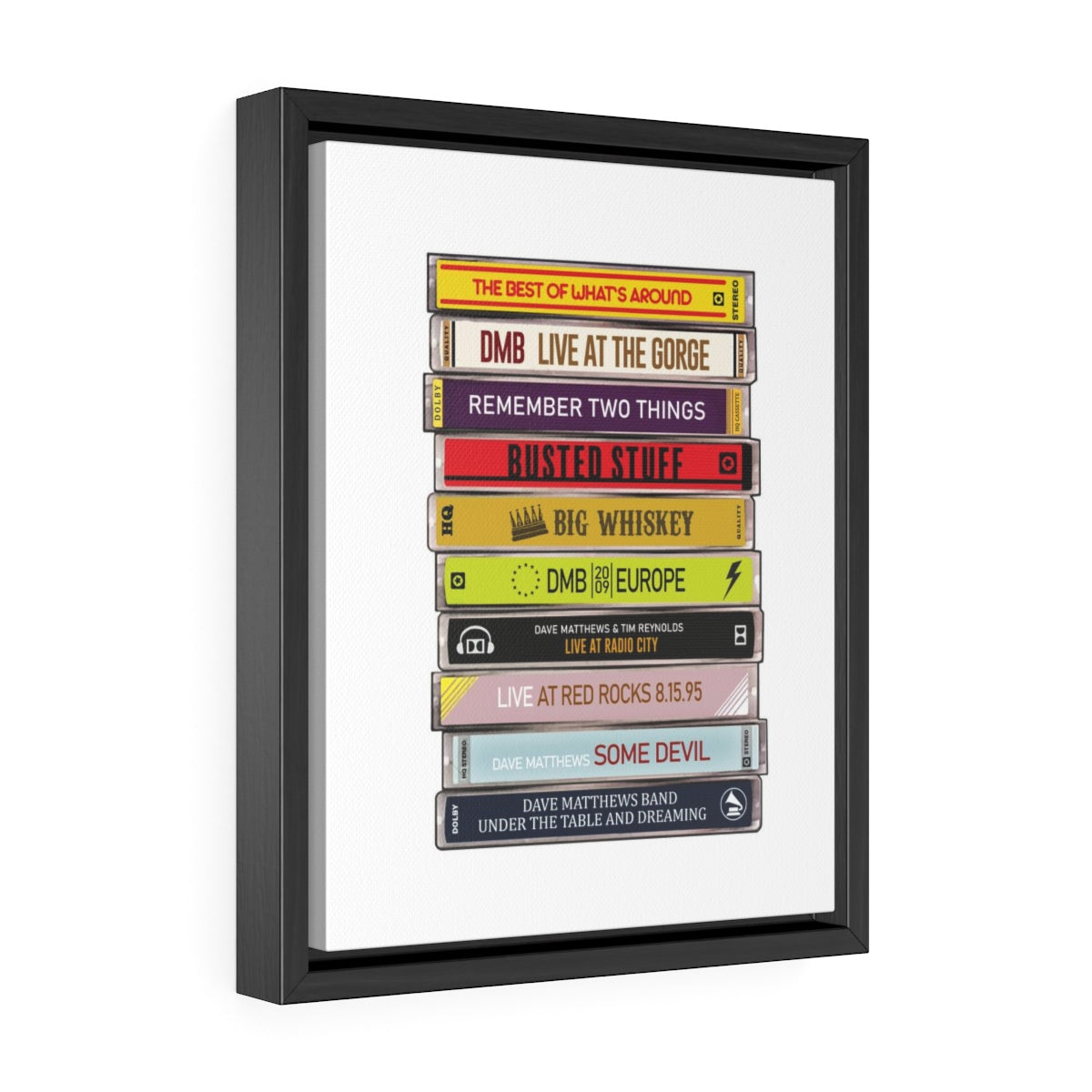 Retro Cassettes Collection DMB Gallery Wrapped Canvas Print