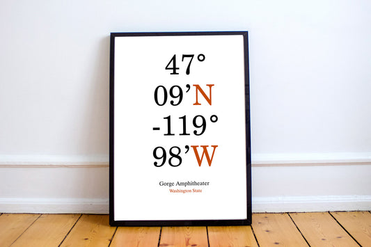 Famous Venues Latitude and Longitude Art Print