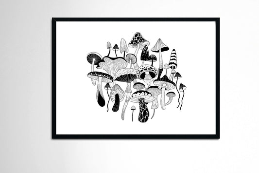 Magic Stuff B&W Art Print